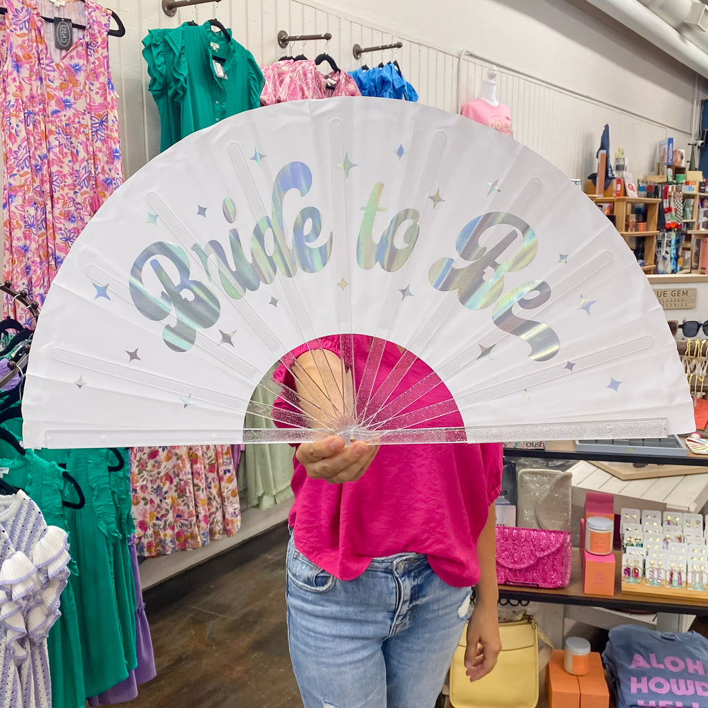 Bride to Be Iridescent Folding Fan by XO Fetti - Lyla's: Clothing, Decor & More - Plano Boutique