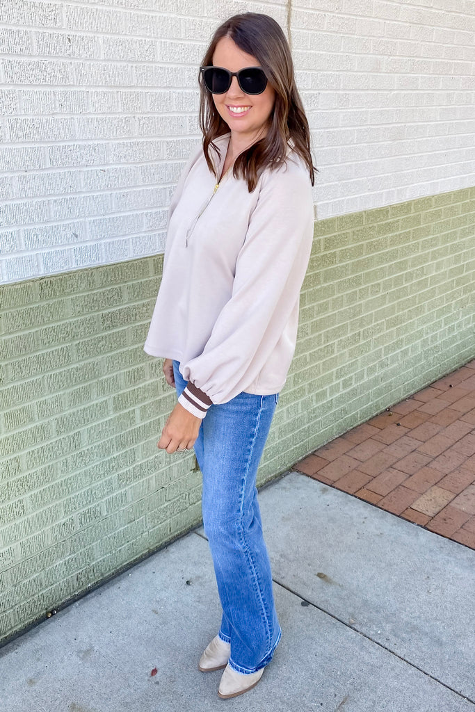 Put It On Contrast Almond Sweater - Lyla's: Clothing, Decor & More - Plano Boutique