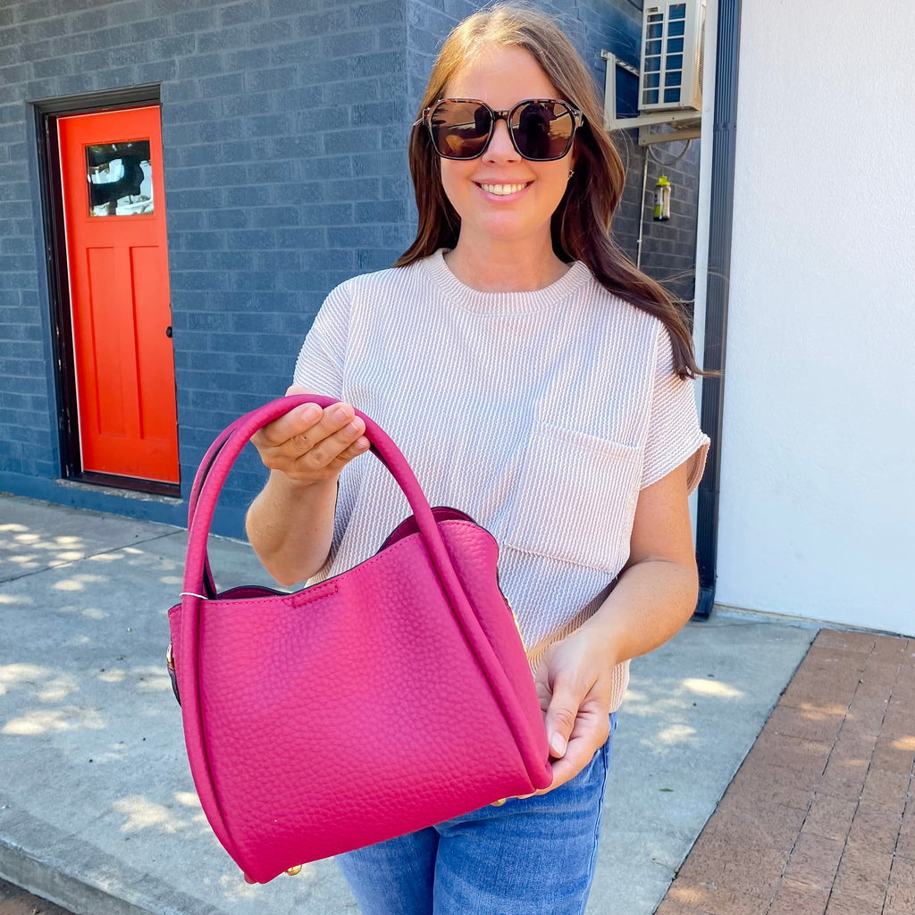 Jen & Co Ruby 3 Compartment Satchel with Dual Handles - Boysenberry - Lyla's: Clothing, Decor & More - Plano Boutique