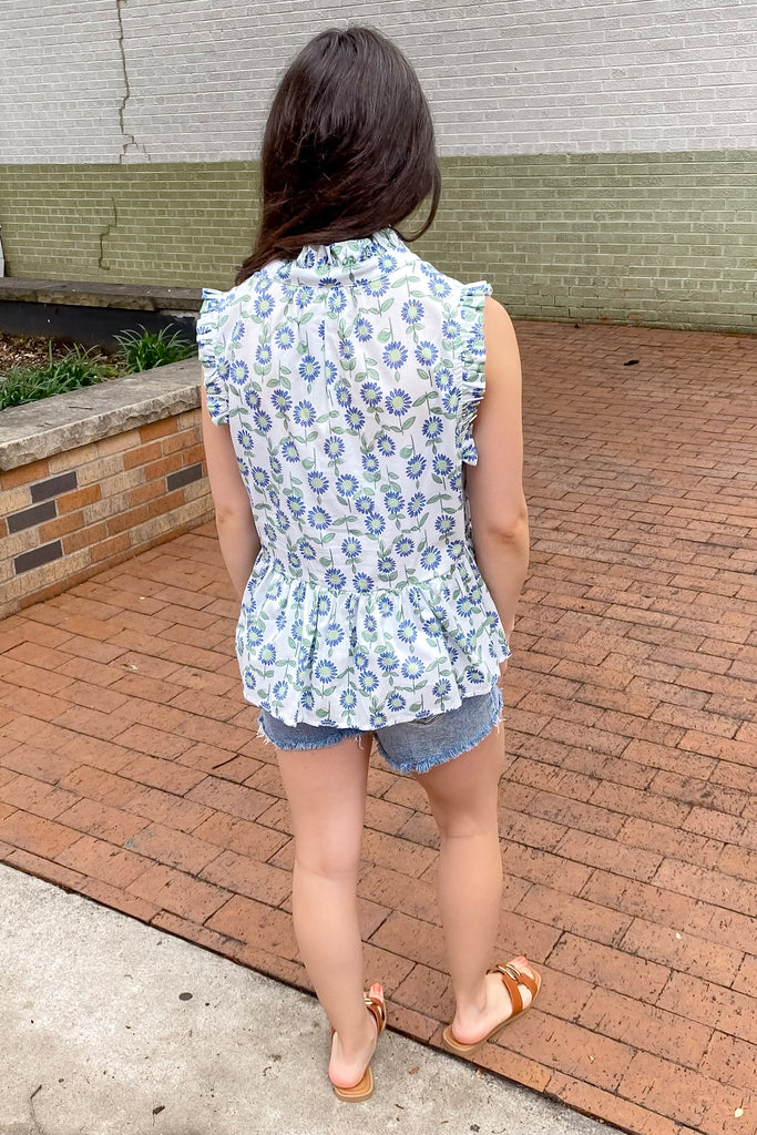 Daisy Lane Floral Print Mint Top - Lyla's: Clothing, Decor & More - Plano Boutique