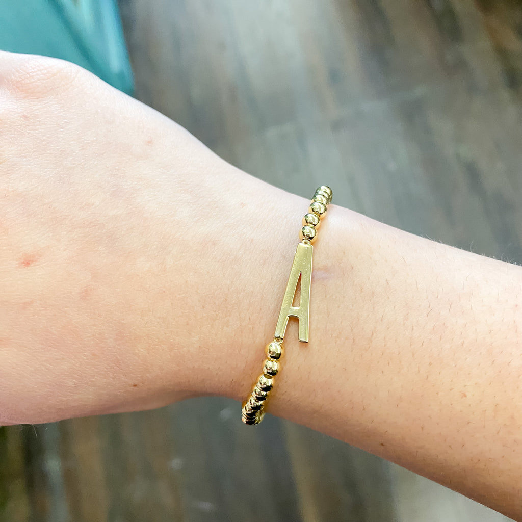 Initial Sideways Initial Bracelet - Lyla's: Clothing, Decor & More - Plano Boutique