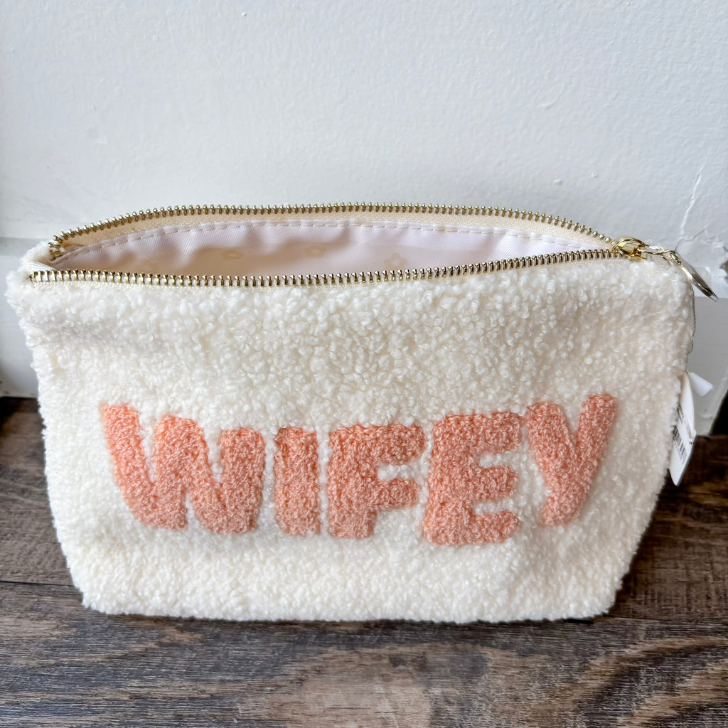 Wifey - Zippered Teddy Pouch - Lyla's: Clothing, Decor & More - Plano Boutique