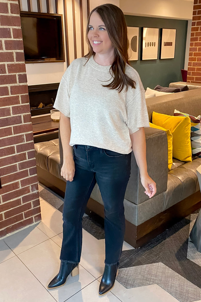 Believe It Or Not Oatmeal Top - Lyla's: Clothing, Decor & More - Plano Boutique