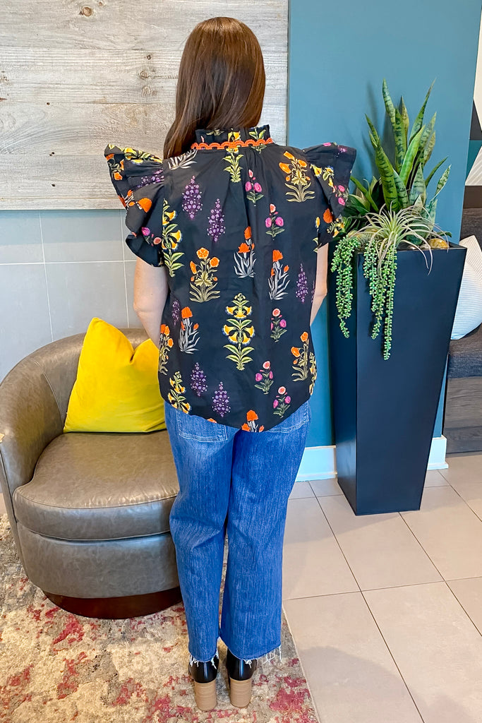 Flow Is Good Black Floral Print Top - Lyla's: Clothing, Decor & More - Plano Boutique