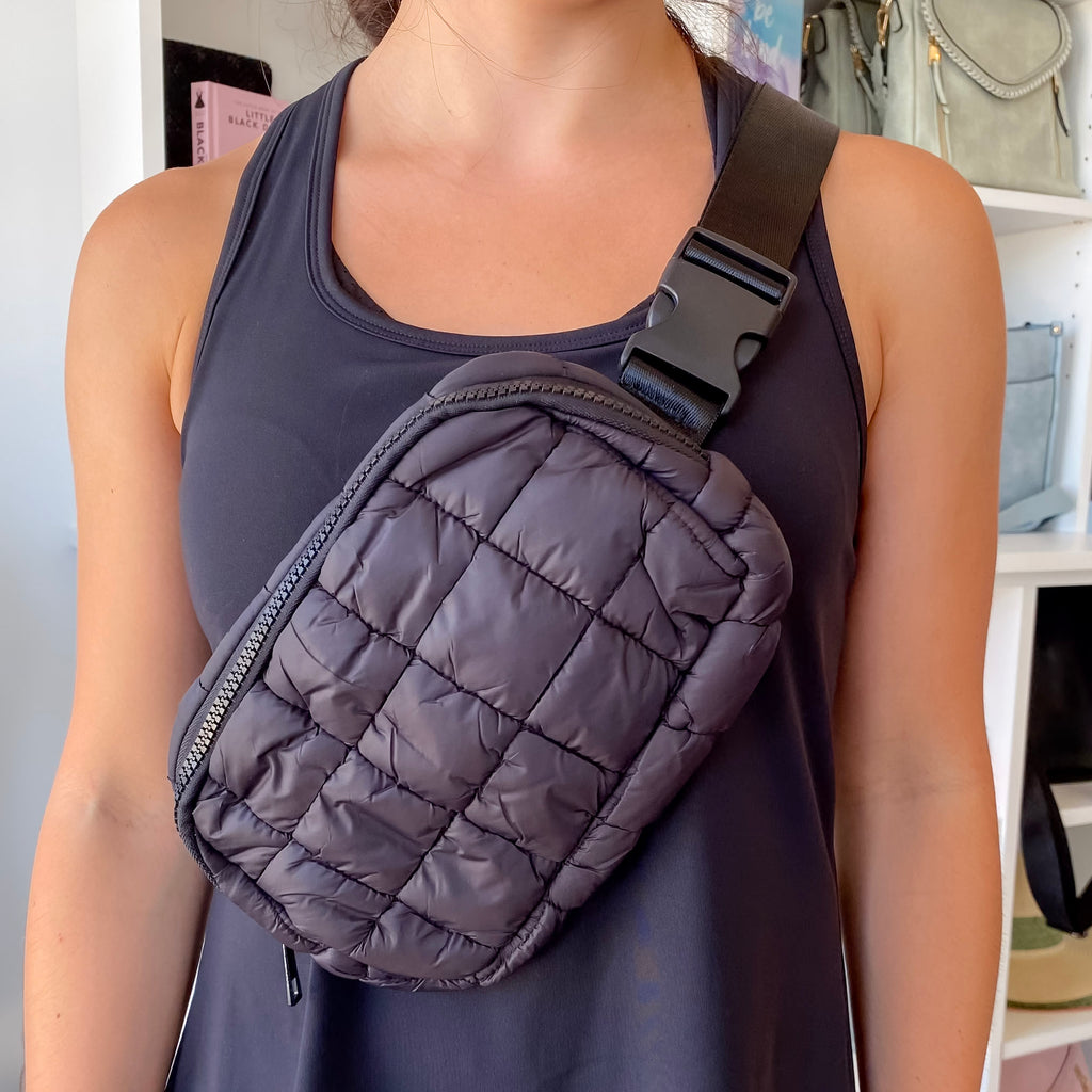 Puff Fanny Pack, Puff Waist Bag- Black - Lyla's: Clothing, Decor & More - Plano Boutique