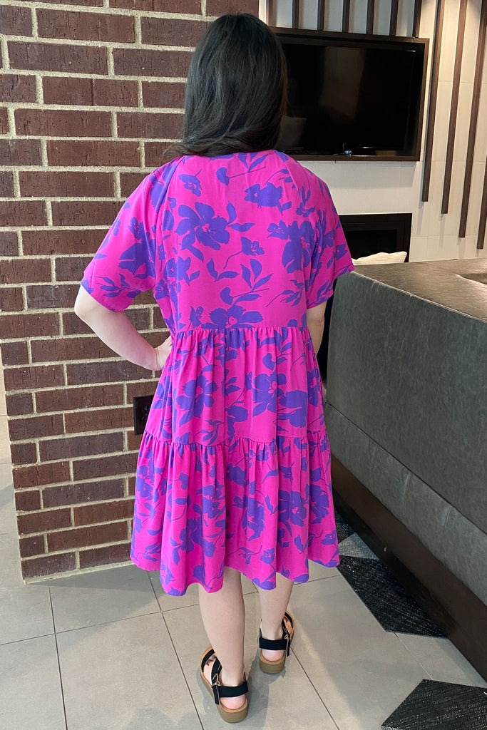 On Vacation Mode Magenta Floral Print Dress - Lyla's: Clothing, Decor & More - Plano Boutique