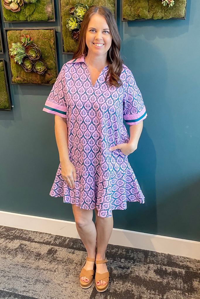 Work of Art Lilac Print Dress - Lyla's: Clothing, Decor & More - Plano Boutique