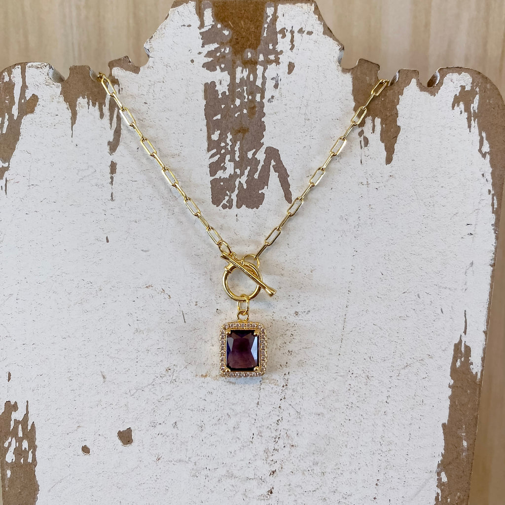 Elegant Pendant Toggle Necklace Purple - Lyla's: Clothing, Decor & More - Plano Boutique