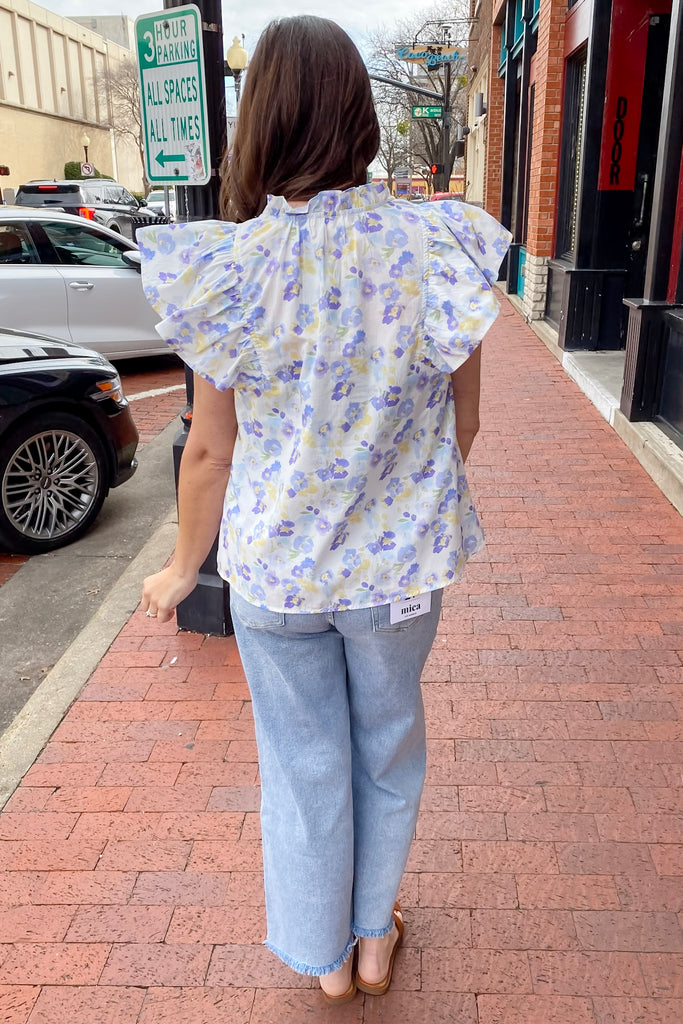 Elegantly Sweet Floral Print Periwinkle Top - Lyla's: Clothing, Decor & More - Plano Boutique