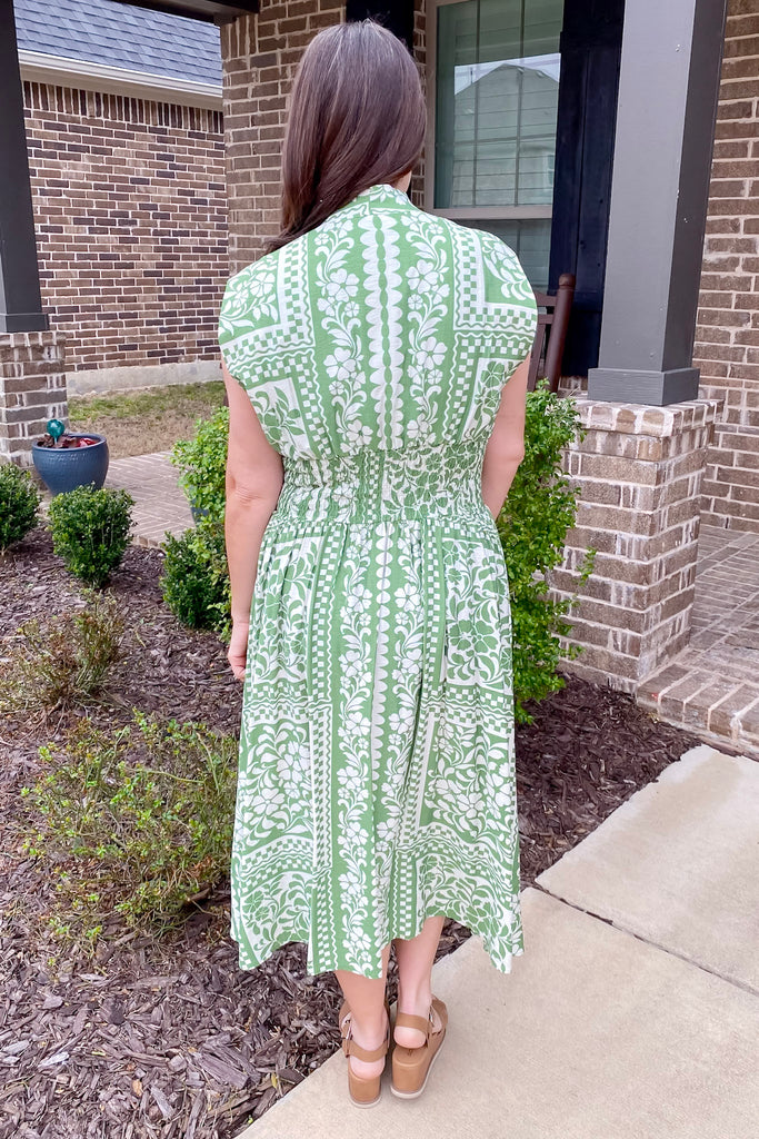 Garden Escape Floral Print Green Maxi Dress - Lyla's: Clothing, Decor & More - Plano Boutique
