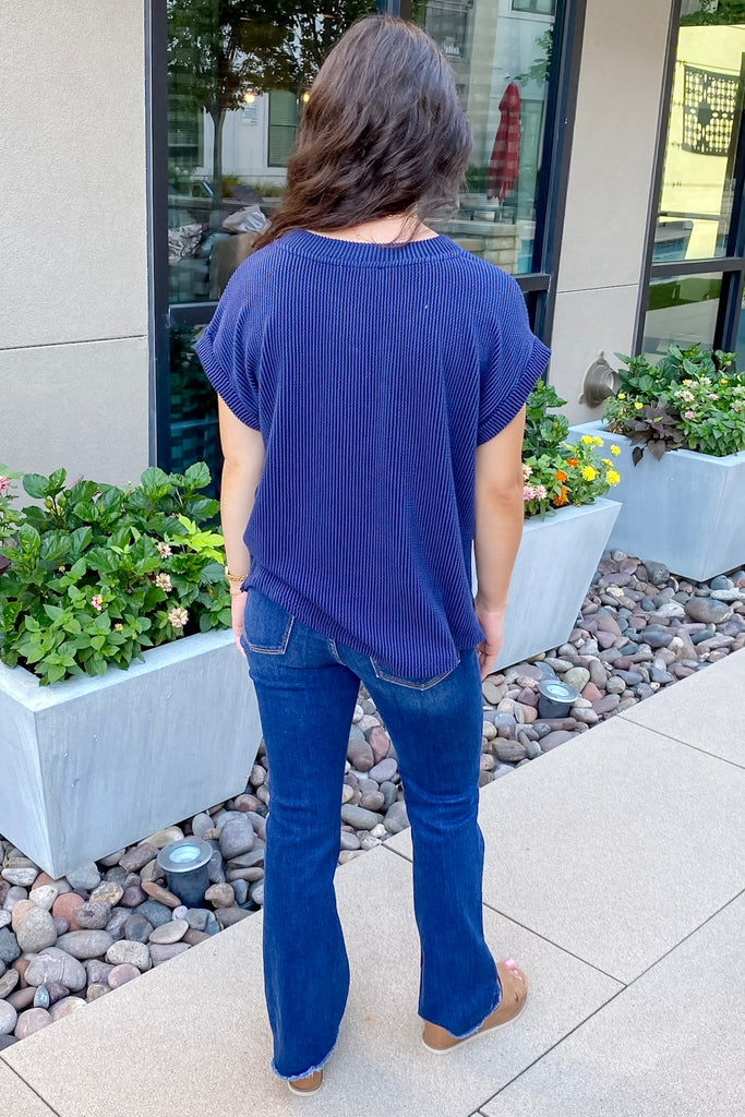 Texas Love Cordoroy Short Sleeve Navy Top - Lyla's: Clothing, Decor & More - Plano Boutique