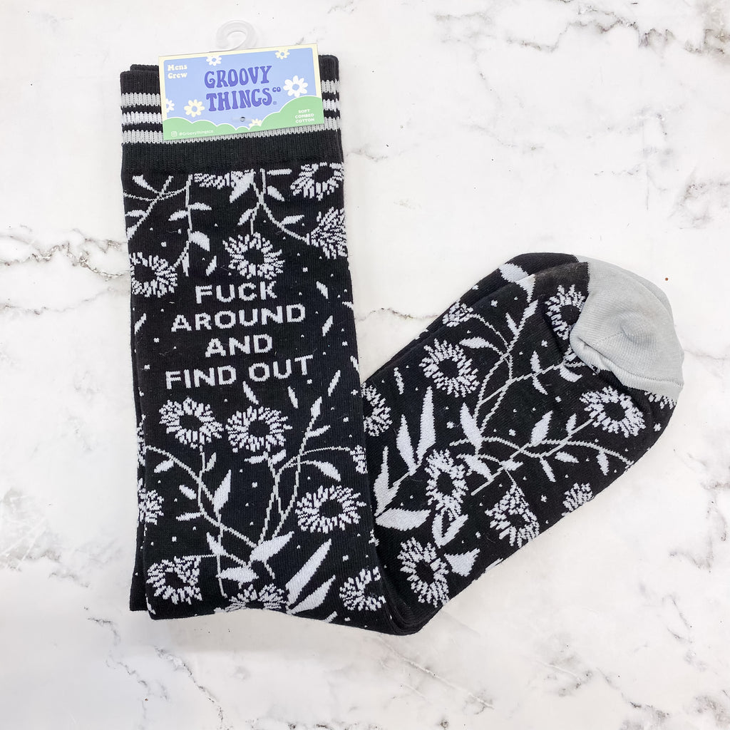 Fuck Around and Find Out Mens Socks - Lyla's: Clothing, Decor & More - Plano Boutique