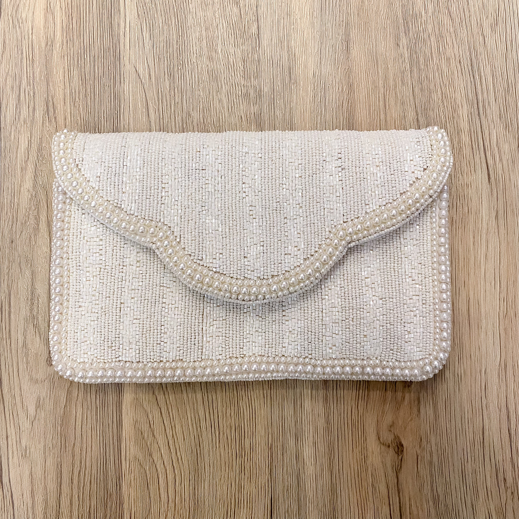 Ivory Pearl Beaded Crossbody - Lyla's: Clothing, Decor & More - Plano Boutique