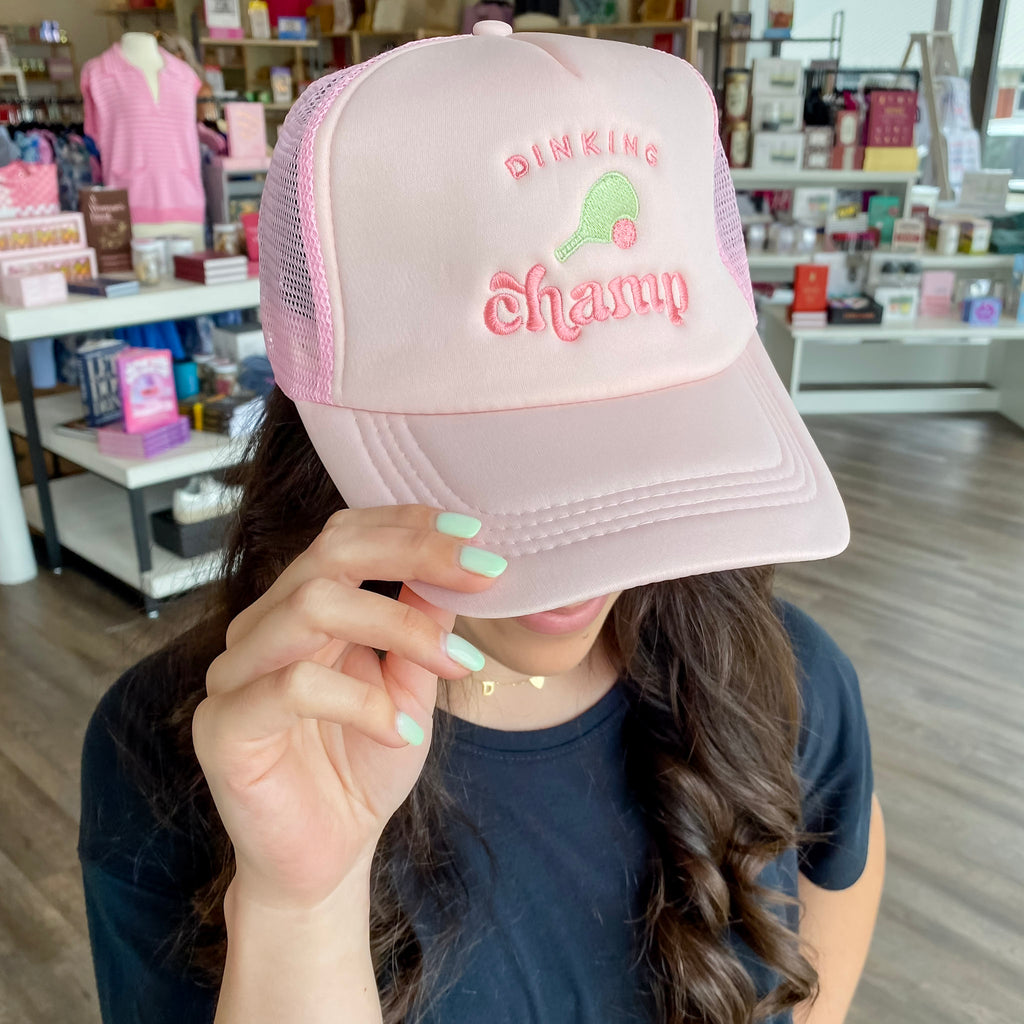 Embroidered Trucker Hat - Dinking Champ - Lyla's: Clothing, Decor & More - Plano Boutique