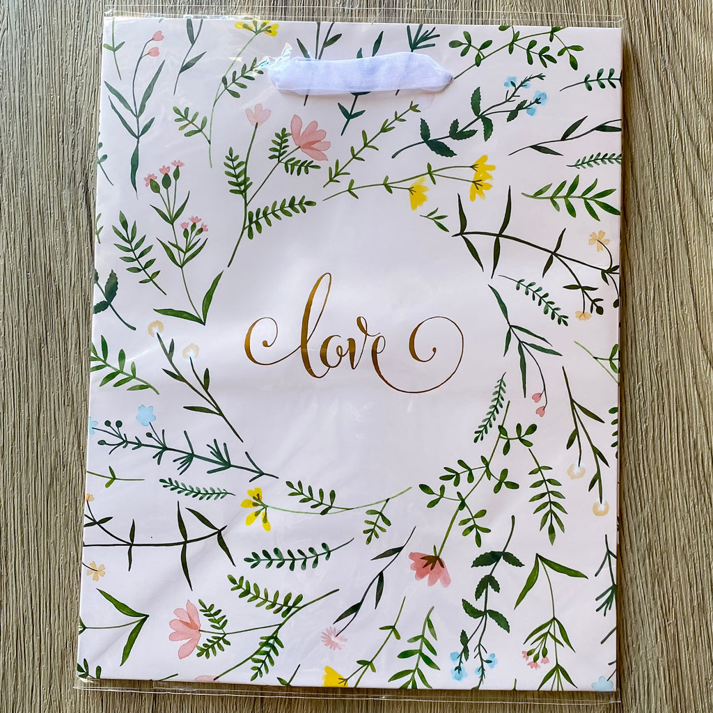 Love Wildflower Print Medium Gift Bag - Lyla's: Clothing, Decor & More - Plano Boutique