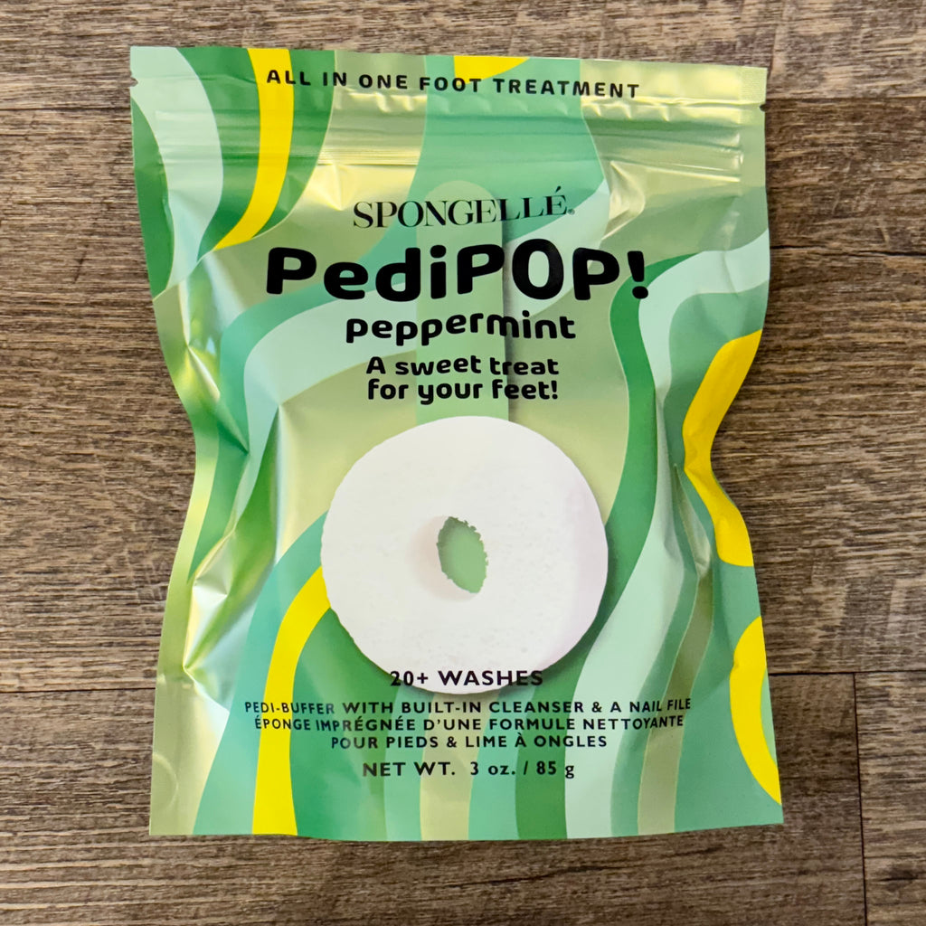 Peppermint PediPOP! Pedi Buffer & Nail File by Spongelle - Lyla's: Clothing, Decor & More - Plano Boutique
