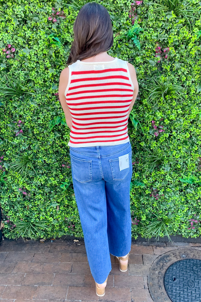 Party in The USA Red Striped Top - Lyla's: Clothing, Decor & More - Plano Boutique