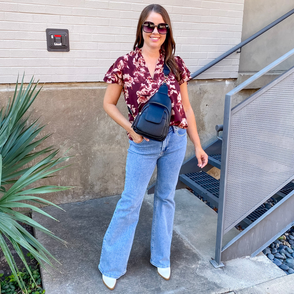 Jen & Co Sophia Sling Bag w/ Flapover Pocket - Black - Lyla's: Clothing, Decor & More - Plano Boutique