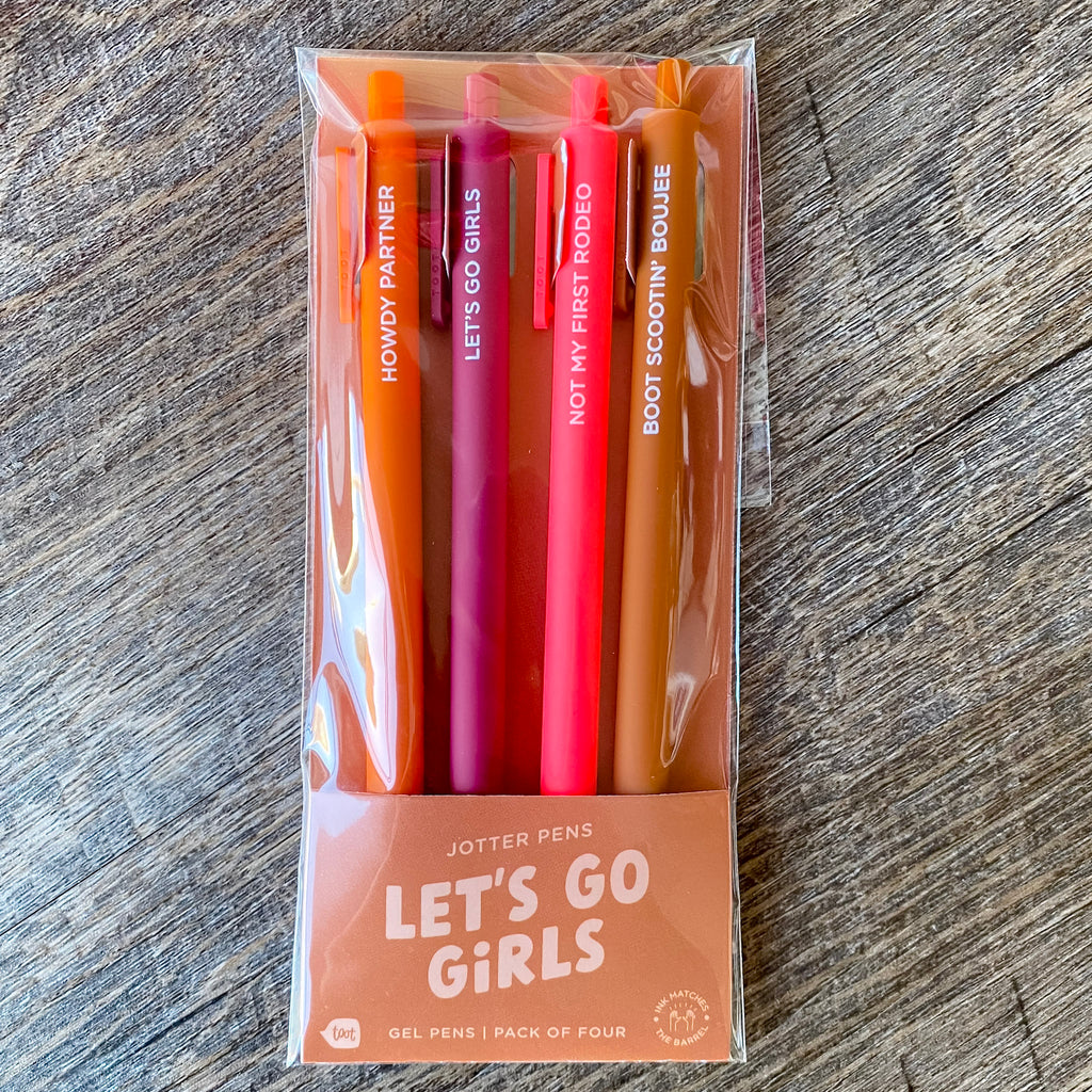 Let's Go Girls Set of 4 Jotter Pens - Lyla's: Clothing, Decor & More - Plano Boutique