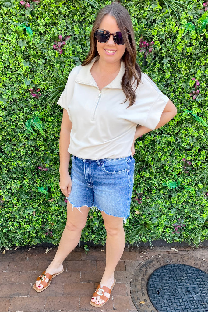 Jayde Open Minded High Rise Boyfriend Denim Shorts by Vervet - Lyla's: Clothing, Decor & More - Plano Boutique