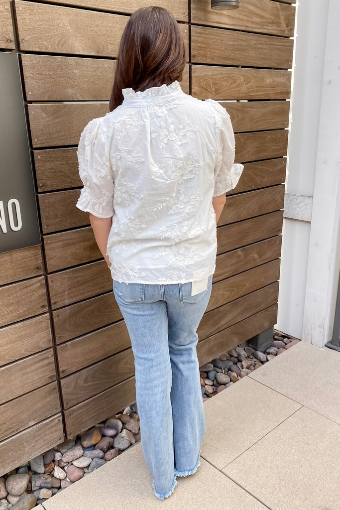 Next Time Floral Detail Off White Top - Lyla's: Clothing, Decor & More - Plano Boutique