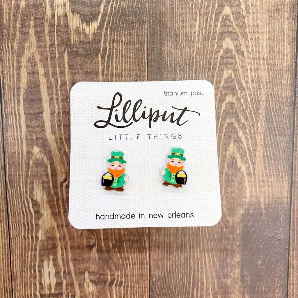 Cute Leprechaun Earrings by Lilliput Little Things - Lyla's: Clothing, Decor & More - Plano Boutique
