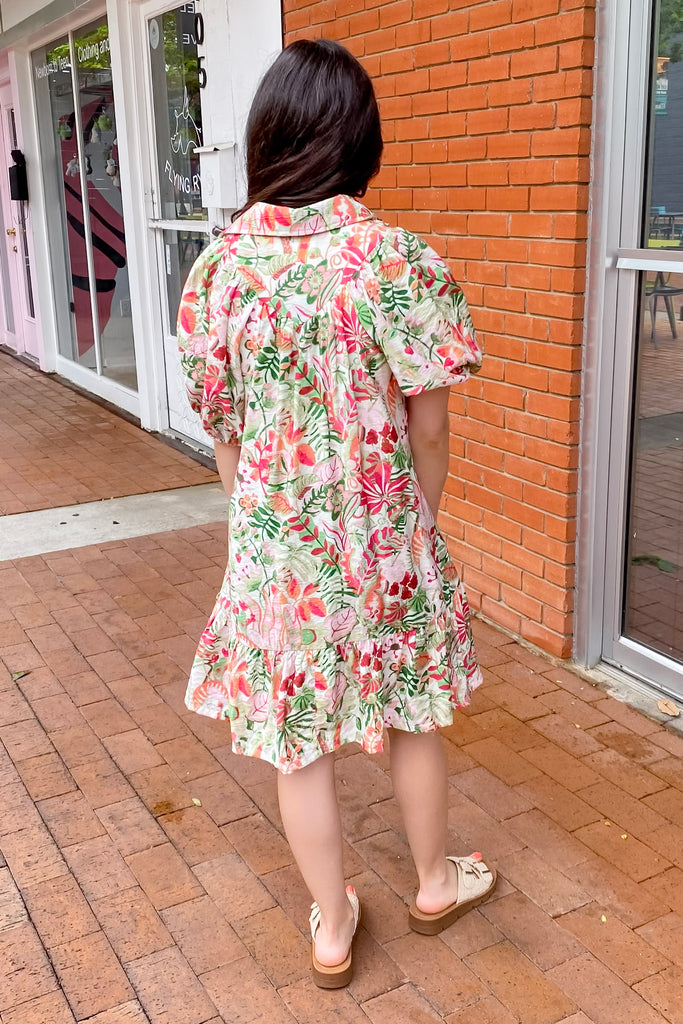 Lucky For You Floral Print Green Dress - Lyla's: Clothing, Decor & More - Plano Boutique