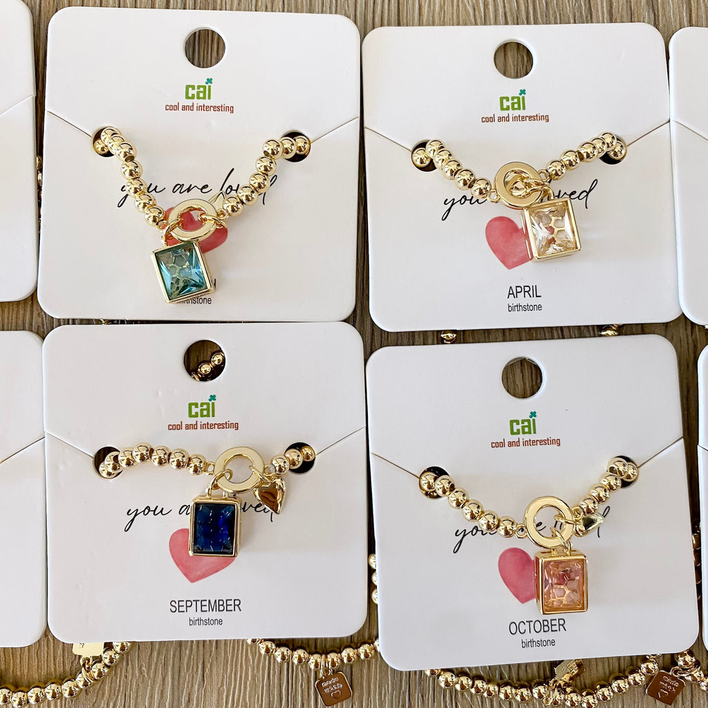 You Are Loved Birthstone Bracelet - Lyla's: Clothing, Decor & More - Plano Boutique