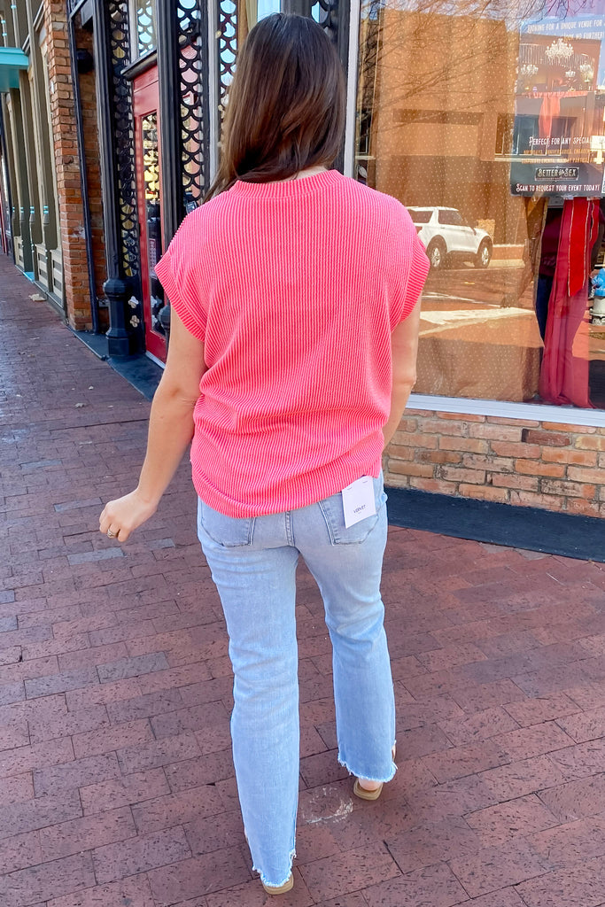 A Lyla's Favorite Candy Coral Ribbed Top - Lyla's: Clothing, Decor & More - Plano Boutique