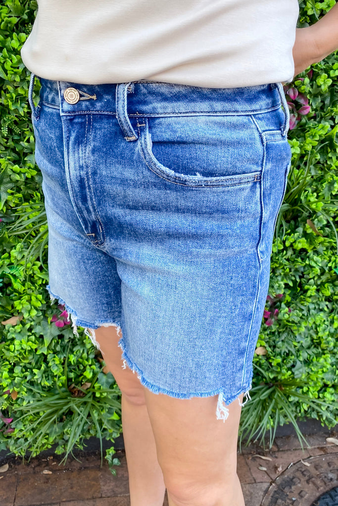Jayde Open Minded High Rise Boyfriend Denim Shorts by Vervet - Lyla's: Clothing, Decor & More - Plano Boutique