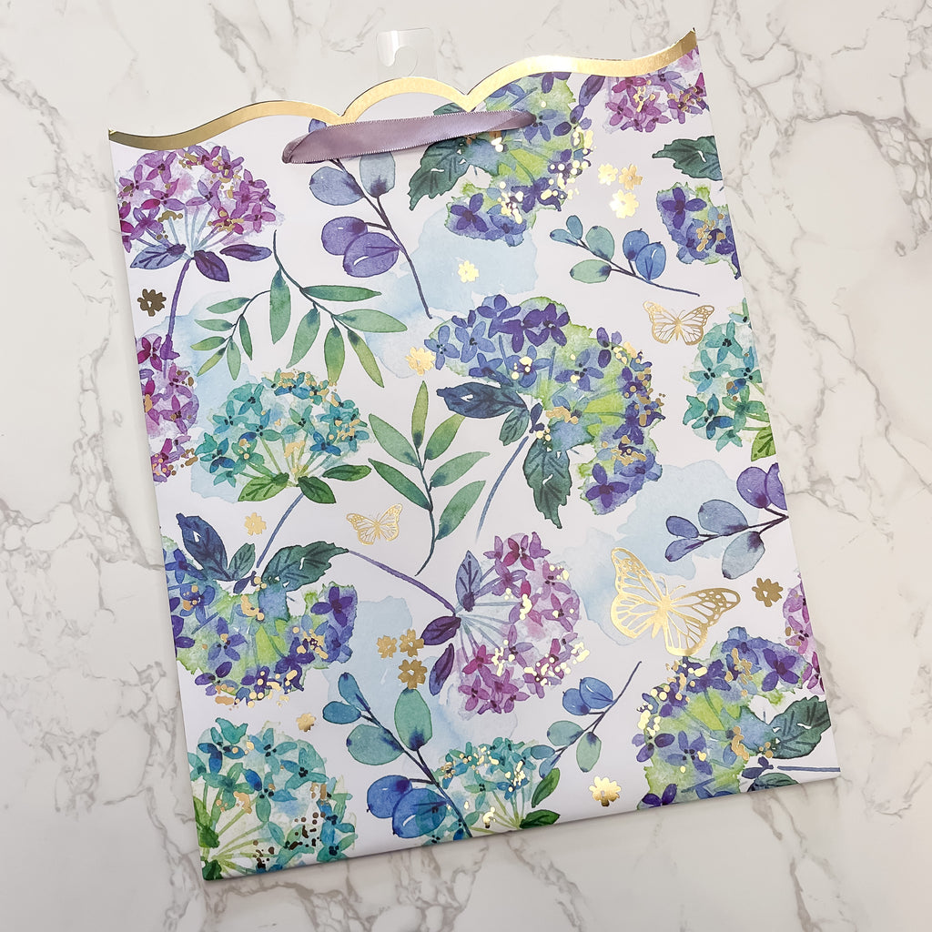 Elegant Hydrangea Large Gift Bag - Lyla's: Clothing, Decor & More - Plano Boutique