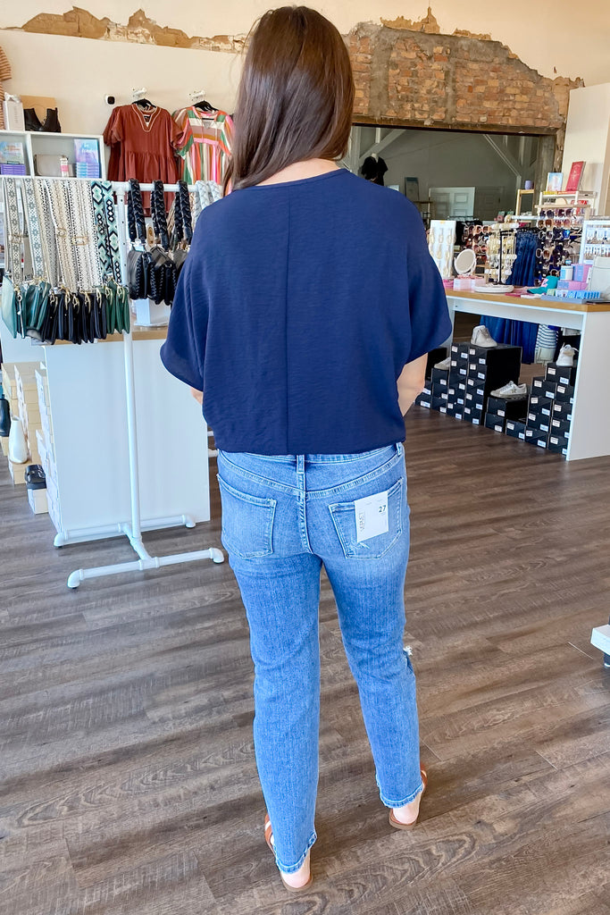 Carlene Rejoice Mid Rise Crop Slim Straight Denim by Vervet - Lyla's: Clothing, Decor & More - Plano Boutique
