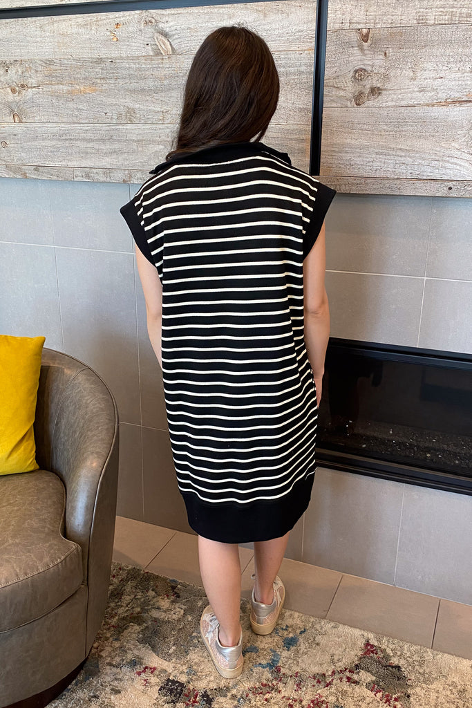 Striped Out Black Dress - Lyla's: Clothing, Decor & More - Plano Boutique