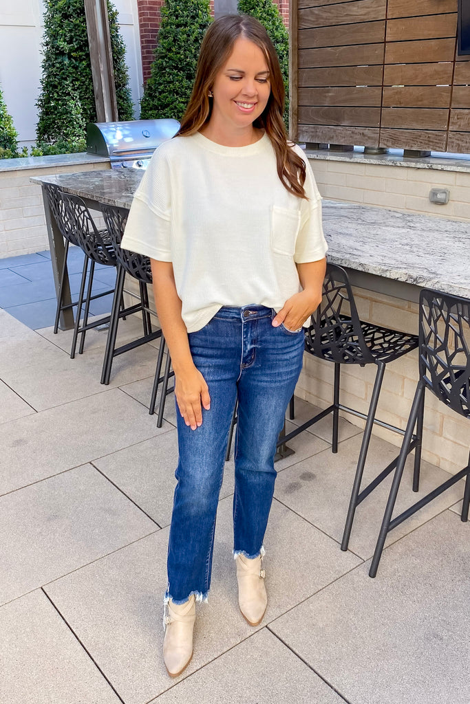 Bella Chemical Mood Super High Rise Cropped Flare Jeans by Vervet - Lyla's: Clothing, Decor & More - Plano Boutique