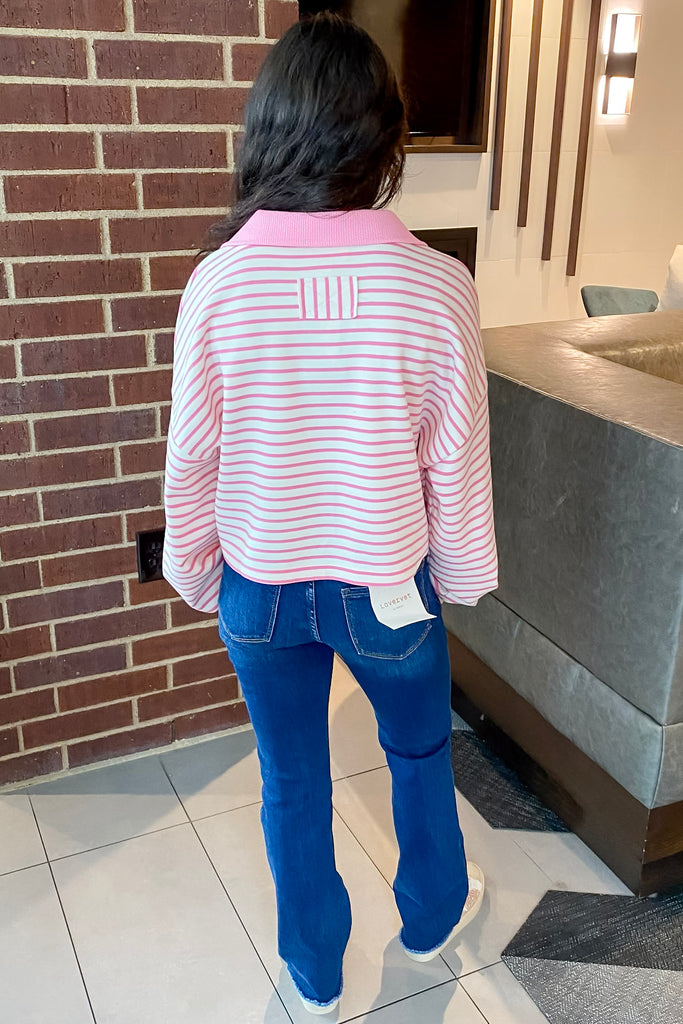 Sweet On You Pink Striped Collared Sweater - Lyla's: Clothing, Decor & More - Plano Boutique