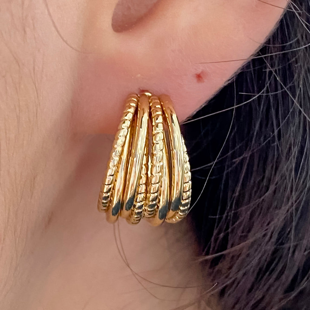 Multi strand Gold Hoop Earrings - Lyla's: Clothing, Decor & More - Plano Boutique