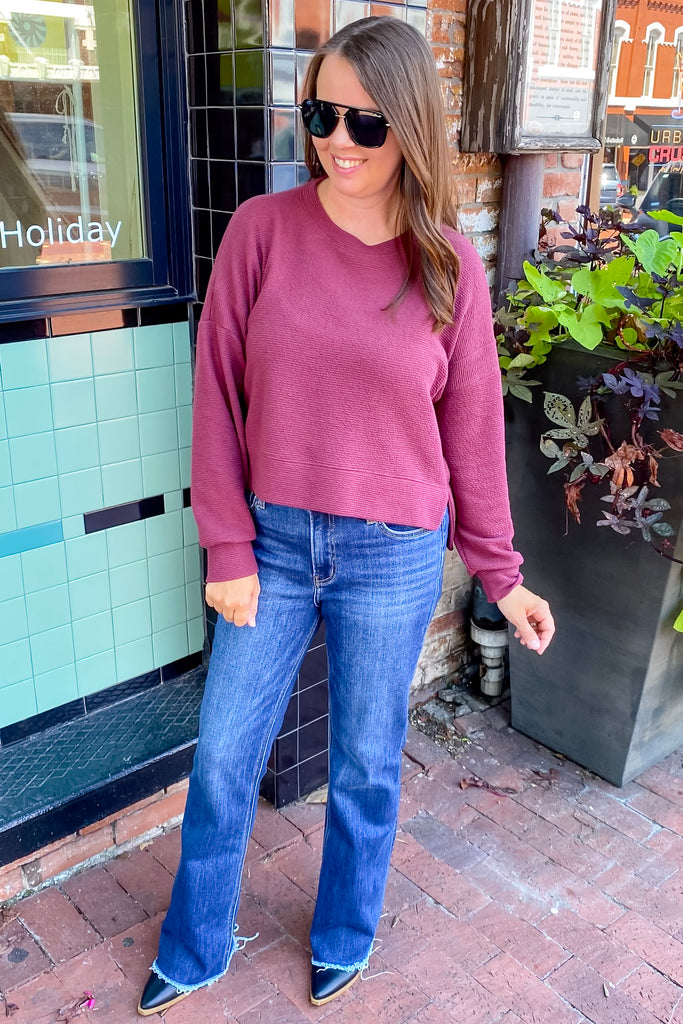 Wear It and Love It Wine Sweater - Lyla's: Clothing, Decor & More - Plano Boutique