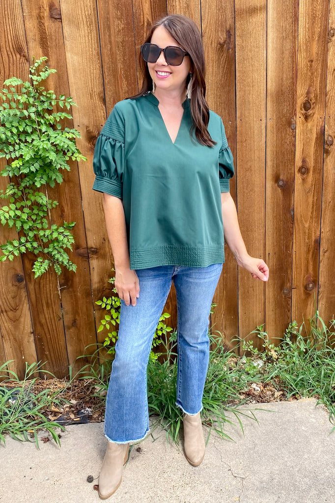 About That Time Forest Stitch Top - Lyla's: Clothing, Decor & More - Plano Boutique
