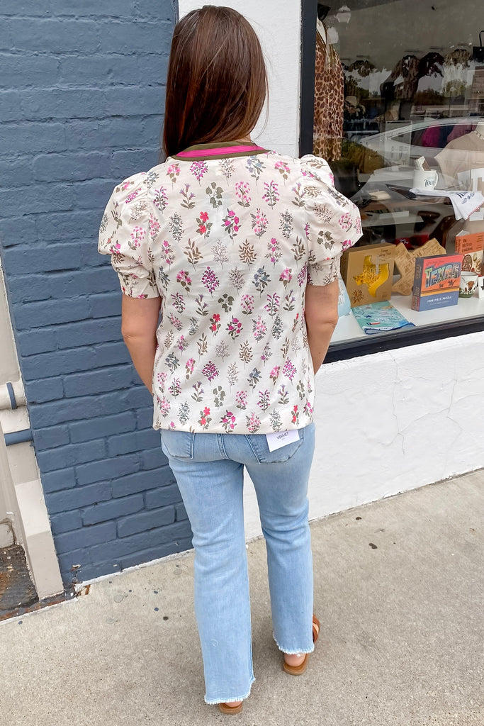 Point Is Made Floral Print Cream Top - Lyla's: Clothing, Decor & More - Plano Boutique