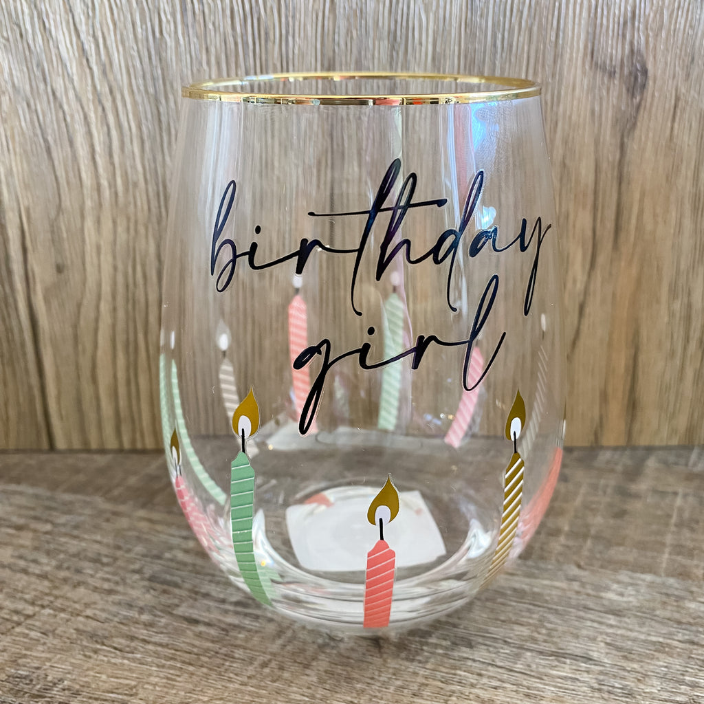 Birthday Girl Stemless Wine Glass - Lyla's: Clothing, Decor & More - Plano Boutique