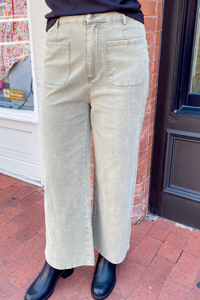 One Thing To Know Olive Front Pocket Pants - Lyla's: Clothing, Decor & More - Plano Boutique