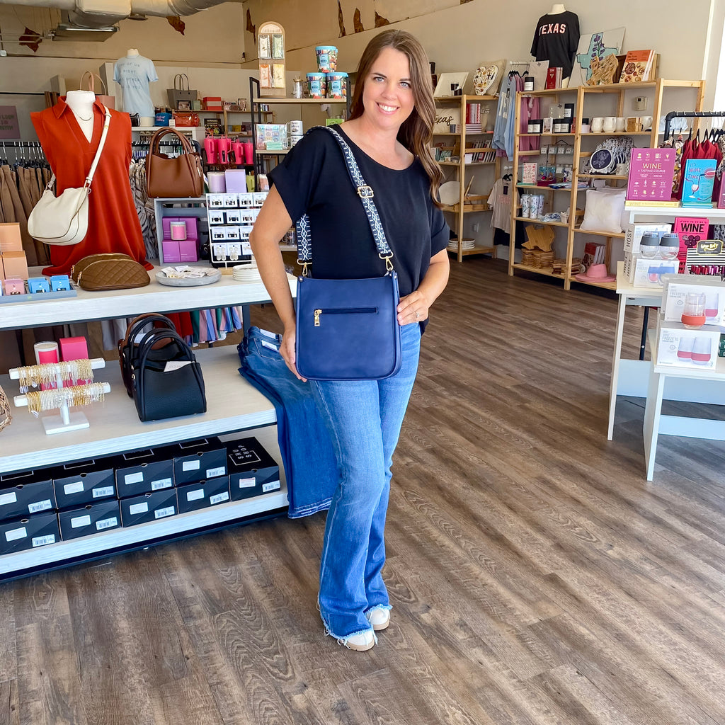 Jen & Co Posie Crossbody Handbag - Navy - Lyla's: Clothing, Decor & More - Plano Boutique