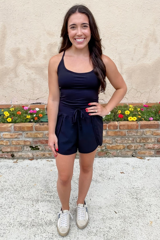 Athleisure Cross Back Active Romper - Lyla's: Clothing, Decor & More - Plano Boutique