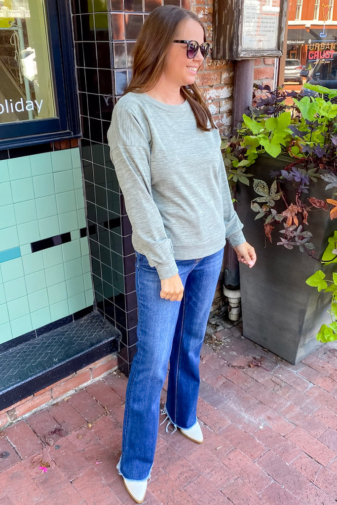 Moment In Time Dusty Olive Sweater - Lyla's: Clothing, Decor & More - Plano Boutique