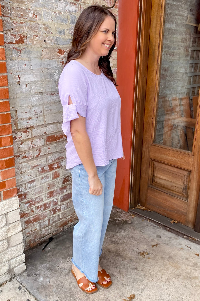 Simply Yours Lavender Tie Sleeve Top - Lyla's: Clothing, Decor & More - Plano Boutique
