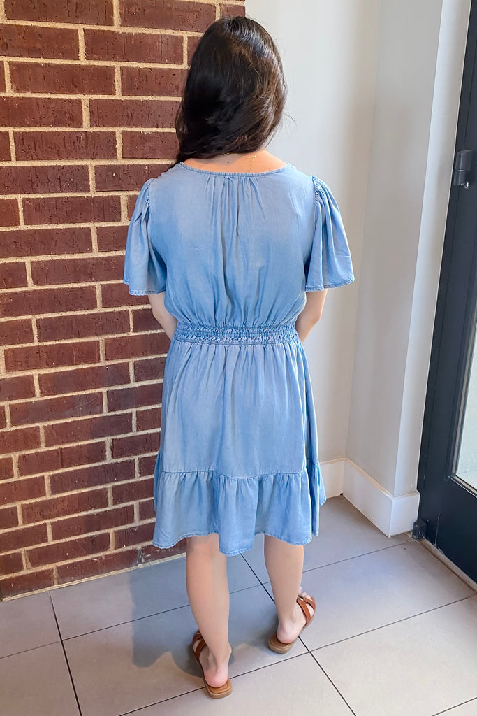 Up To You Chambray Blue Dress - Lyla's: Clothing, Decor & More - Plano Boutique