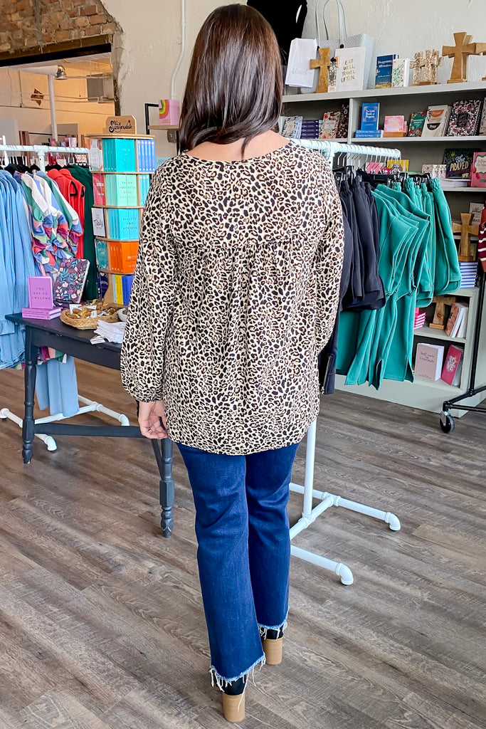 Tan Animal Print Top - Lyla's: Clothing, Decor & More - Plano Boutique