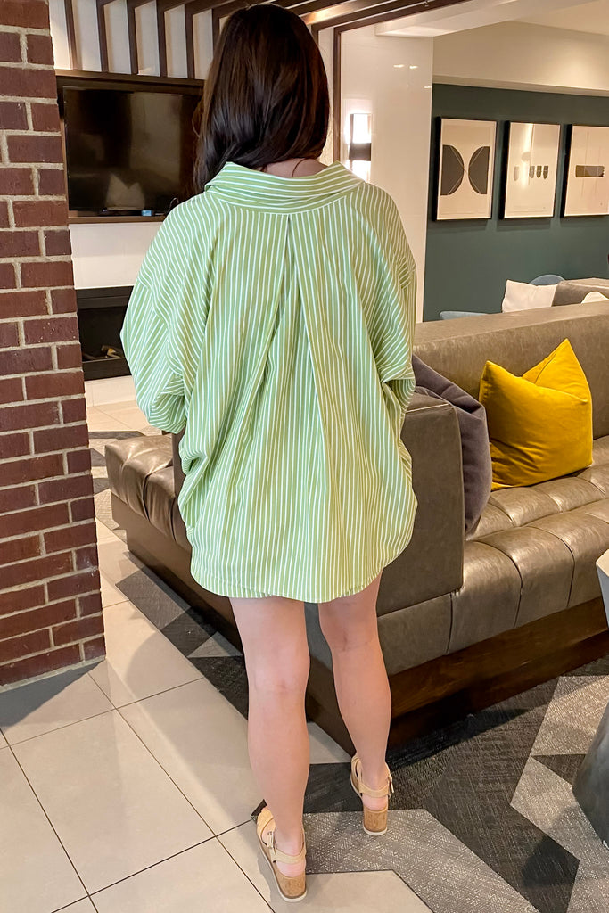 Spill The Green Tea Striped Top - Lyla's: Clothing, Decor & More - Plano Boutique