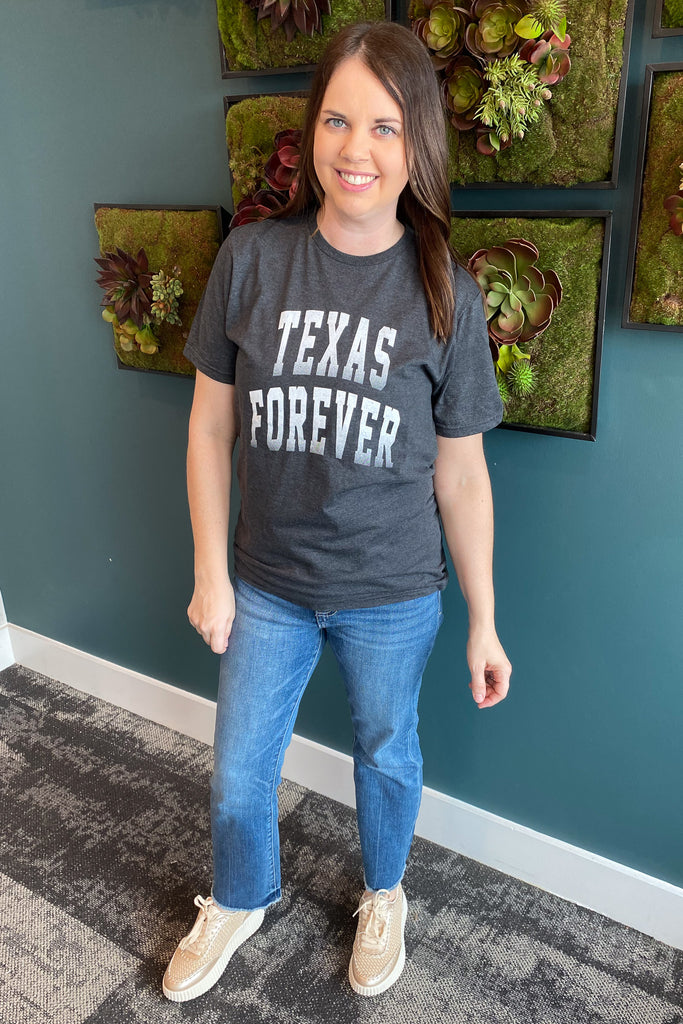 Texas Forever Heather Black Top - Lyla's: Clothing, Decor & More - Plano Boutique