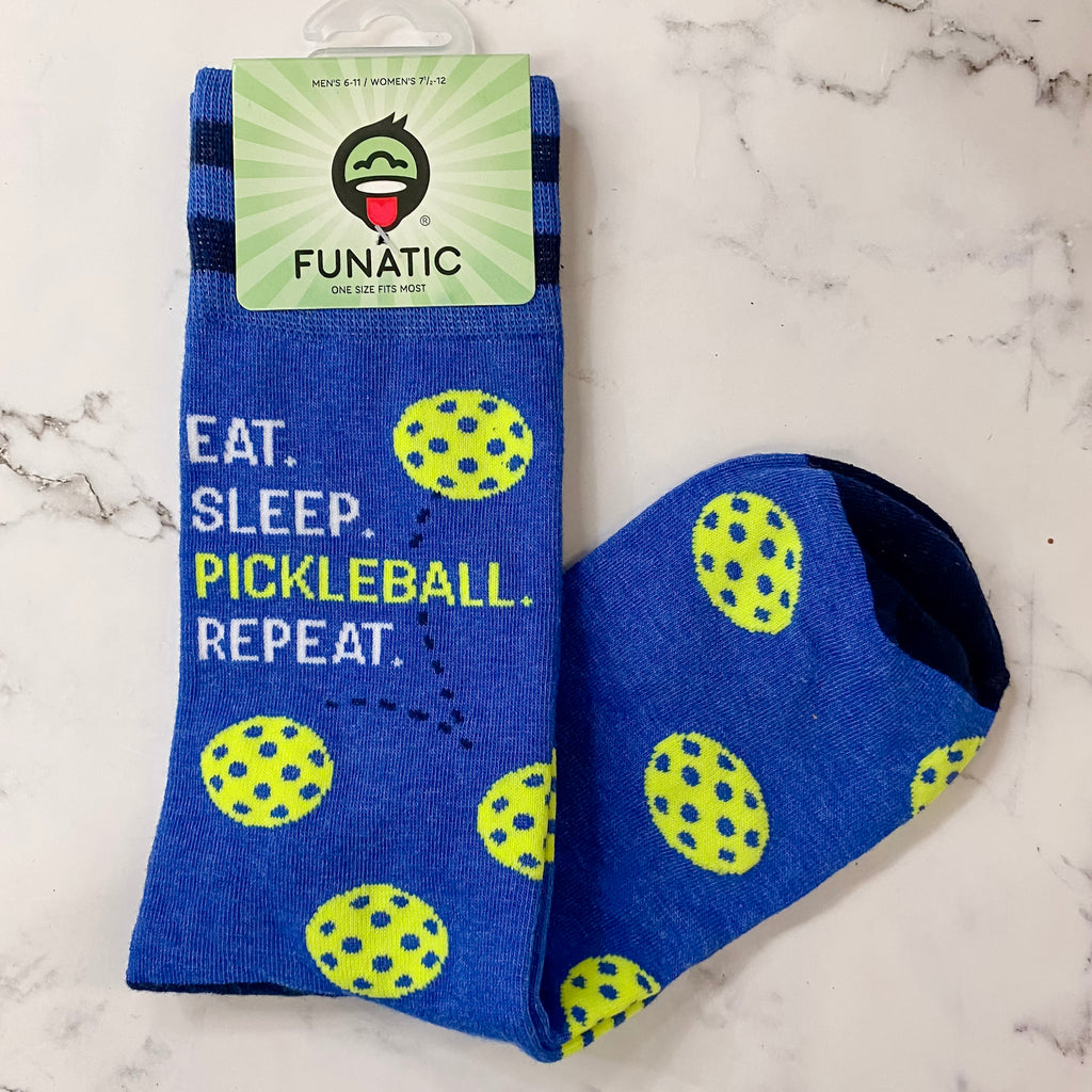 Eat. Sleep. Pickleball. Repeat. Socks - Lyla's: Clothing, Decor & More - Plano Boutique